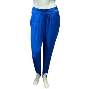 Vintage 90s CHAUS Royal Blue High Waist Stirrup Pants Size 8